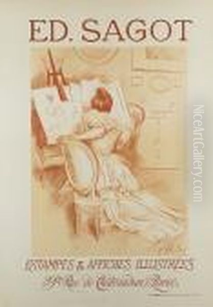 Ed. Sagot, Estampes & Affiches Illustrees Oil Painting by Paul Cesar Helleu