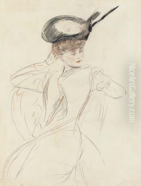 The Elegant Lady Oil Painting by Paul Cesar Helleu