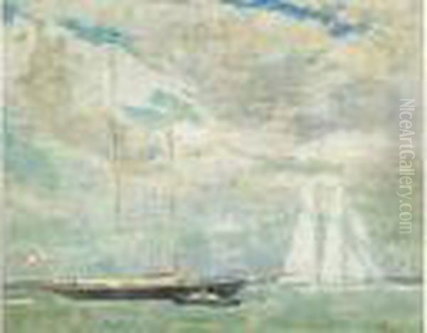  Le Yacht  Oil Painting by Paul Cesar Helleu