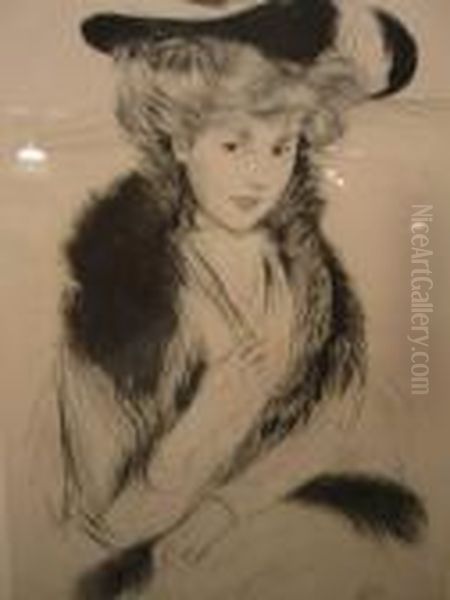 Portait De Femme Oil Painting by Paul Cesar Helleu