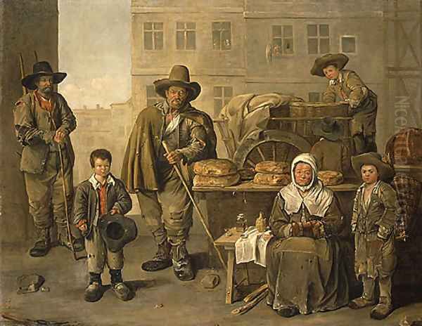 The Bakers Cart 1656 Oil Painting by Jean Michelin