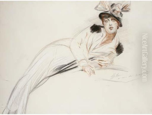 Portrait De Margaret Kelly Oil Painting by Paul Cesar Helleu