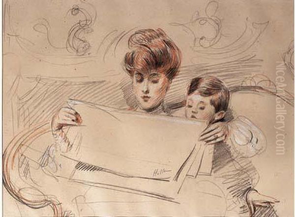 La Lecture Au Salon Oil Painting by Paul Cesar Helleu