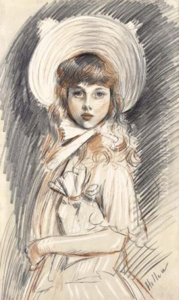 Mademoiselle Dauriac Oil Painting by Paul Cesar Helleu