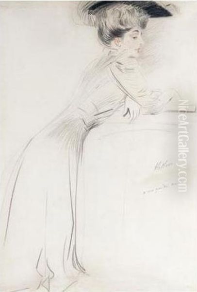 Portrait D'une Femme Oil Painting by Paul Cesar Helleu