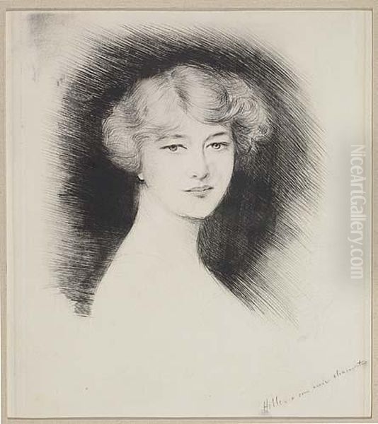 Femme De Face Oil Painting by Paul Cesar Helleu