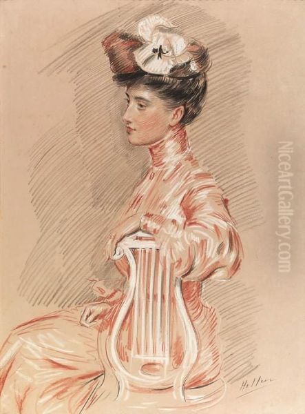 Jeune Femme Assise Oil Painting by Paul Cesar Helleu