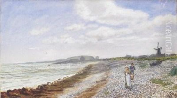 Cornish Coast Oil Painting by Charles Napier Hemy