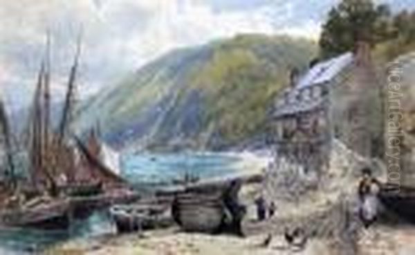 Crazy Kate's Cottage, Clovelly Oil Painting by Charles Napier Hemy