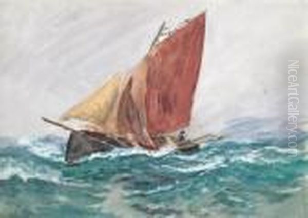 The Mackerel Boat Oil Painting by Charles Napier Hemy