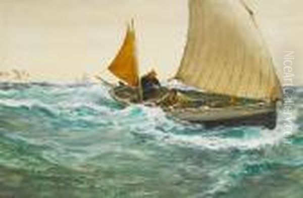 Wind Abeam Oil Painting by Charles Napier Hemy