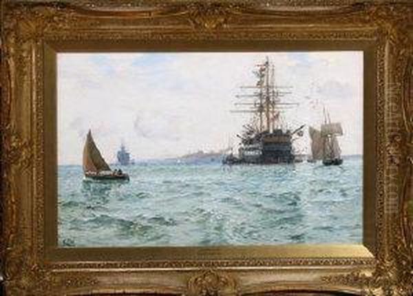 Dartmouth Oil Painting by Charles Napier Hemy