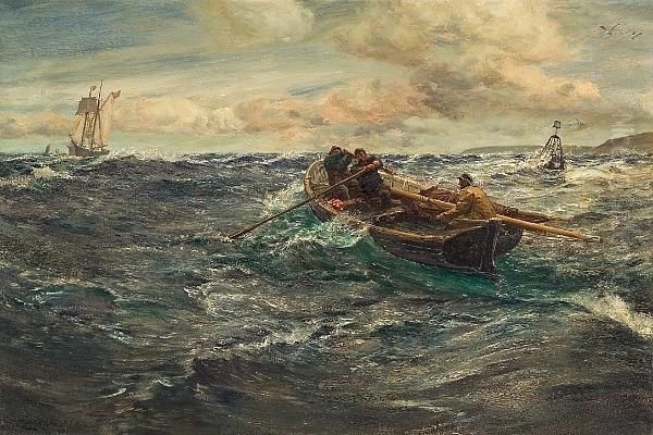 The Pilot Oil Painting by Charles Napier Hemy