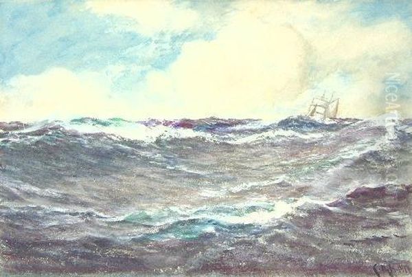 Hull Down Oil Painting by Charles Napier Hemy