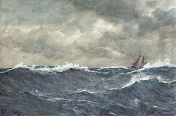 In A Heavy Swell Oil Painting by Charles Napier Hemy