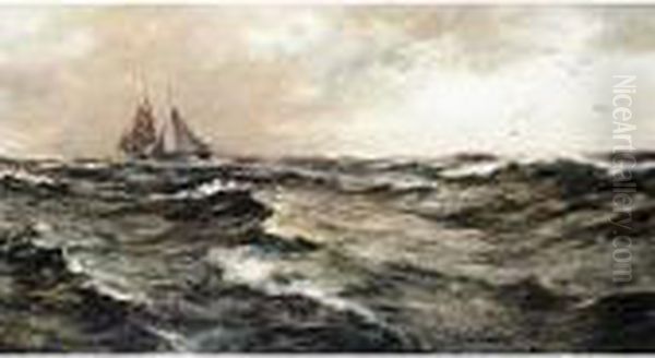 The Passing Squall, Falmouth Oil Painting by Charles Napier Hemy