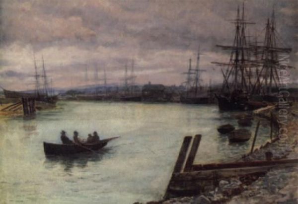 Gloaming Oil Painting by Charles Napier Hemy