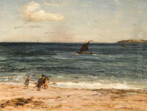 Bambini Sulla Spiaggia Oil Painting by Joseph Henderson