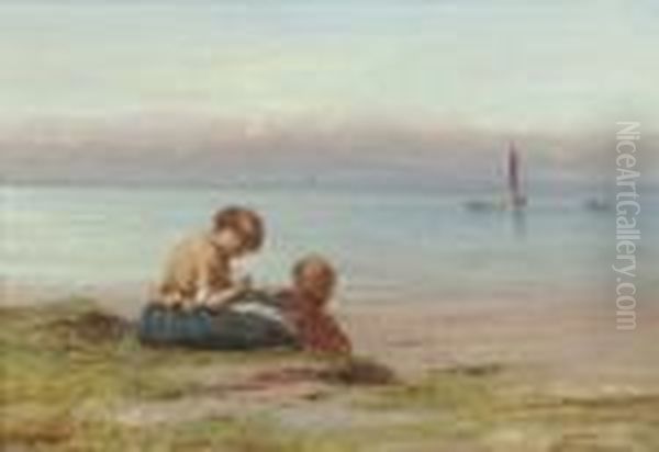 Sewing On The Shore Oil Painting by Joseph Henderson