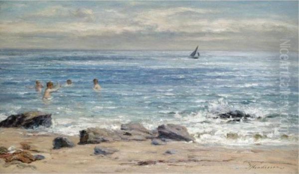 A Blustery Day On The Coast Oil Painting by Joseph Henderson