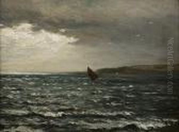 Sail Off An Ayrshire Headland Oil Painting by Joseph Henderson