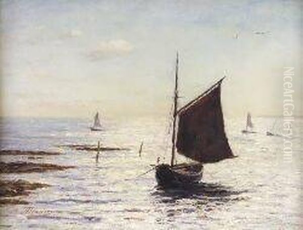 Fishing Boats At Dawn Oil Painting by Joseph Henderson