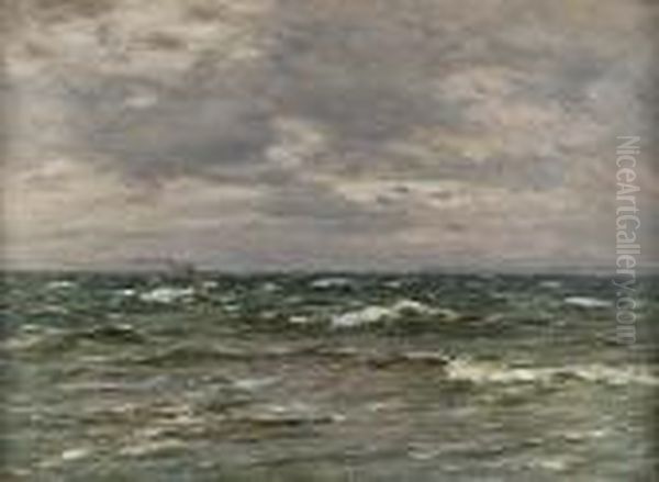 A Steamer Off A Headland Oil Painting by Joseph Henderson