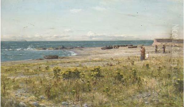 The Beach At Ballantae Oil Painting by Joseph Henderson