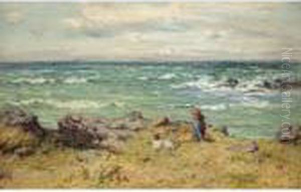 By The Summer Sea Oil Painting by Joseph Henderson