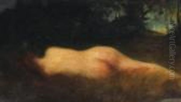 Nu Couche De Dos Oil Painting by Jean-Jacques Henner