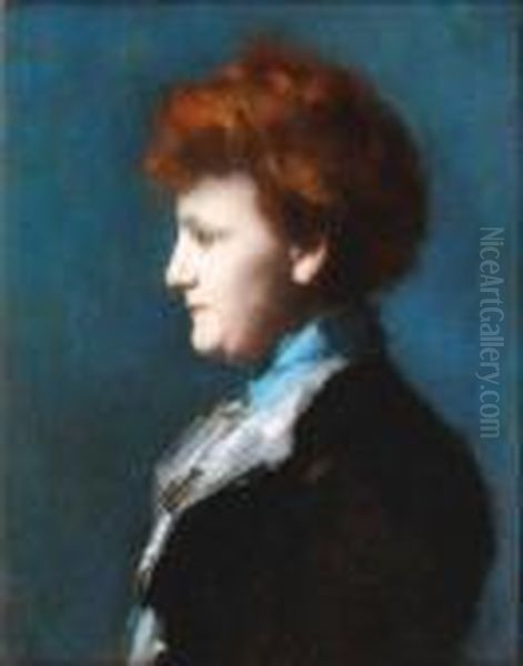 Portrait Presume De Madame Dufaure Oil Painting by Jean-Jacques Henner