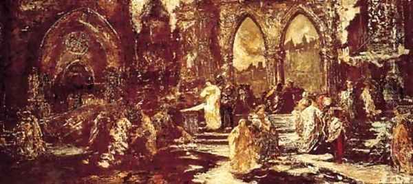 Pres de la Cathedrale Oil Painting by Adolphe Monticelli