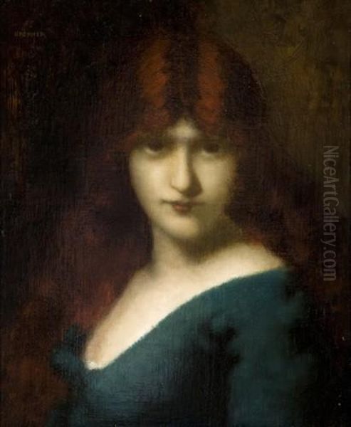 Portrait De Femme Oil Painting by Jean-Jacques Henner