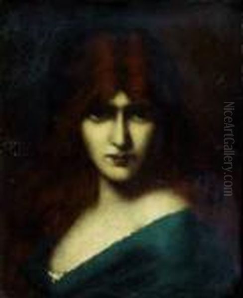 Portrait De Jeune Femme Oil Painting by Jean-Jacques Henner