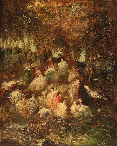 Scne champtre Oil Painting by Adolphe Monticelli