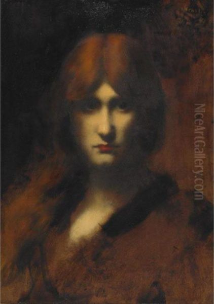 Sandra Oil Painting by Jean-Jacques Henner