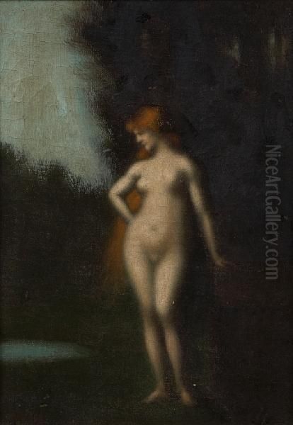 A Forest Nymph Oil Painting by Jean-Jacques Henner