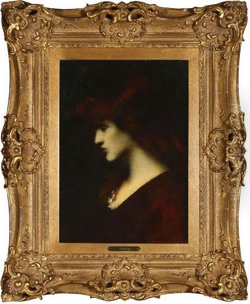 Profile Of A Red-headed Oil Painting by Jean-Jacques Henner