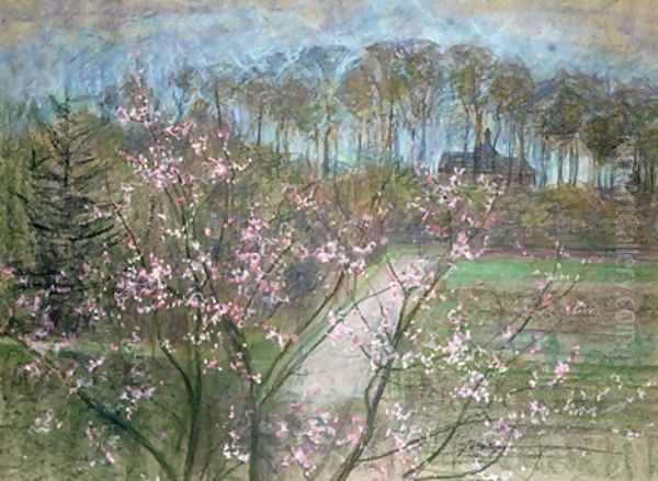 Spring Landscape Oil Painting by Jenny Montigny