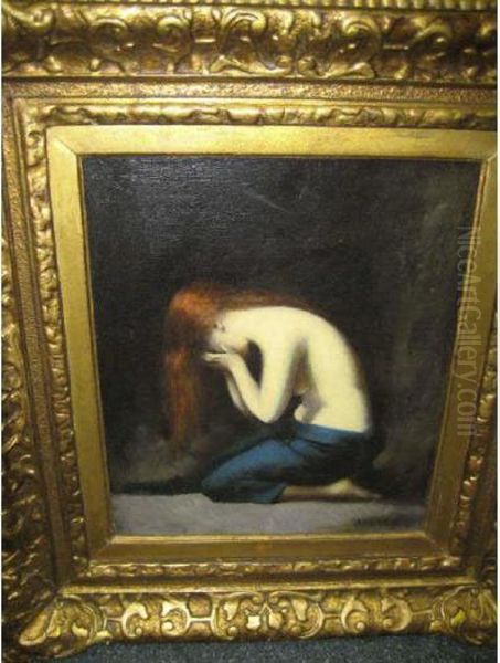 Woman Kneeling Oil Painting by Jean-Jacques Henner