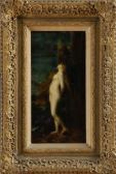 Standing Female Nude Oil Painting by Jean-Jacques Henner