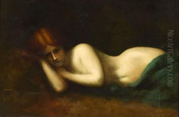 Femme Allongee. Oil Painting by Jean-Jacques Henner