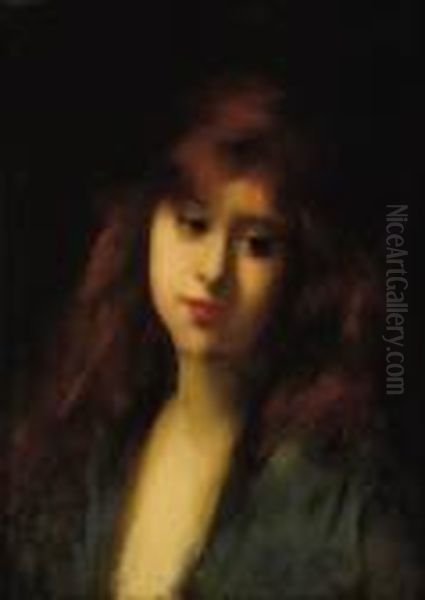 Ideal Head Oil Painting by Jean-Jacques Henner