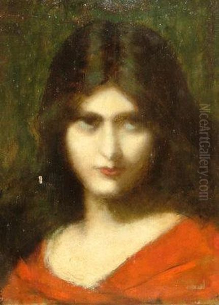 Portrait Of A Lady Head And Shoulders Oil Painting by Jean-Jacques Henner