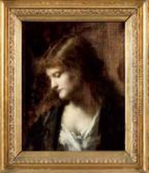  Jeune Femme De Trois-quarts  Oil Painting by Jean-Jacques Henner