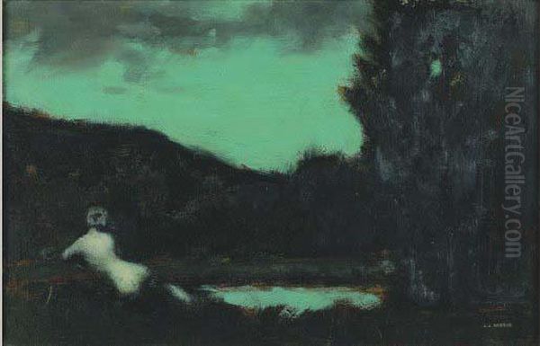 Nu De Dos Dans Un Paysage Oil Painting by Jean-Jacques Henner