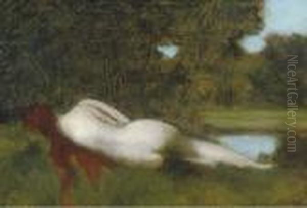 Reclining Nude Oil Painting by Jean-Jacques Henner