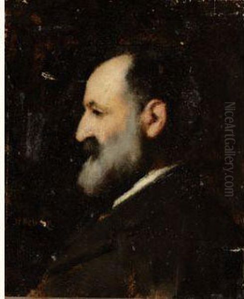 Portrait D'homme De Profil Oil Painting by Jean-Jacques Henner