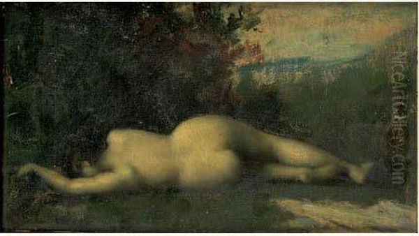 Byblis Changee En Source Oil Painting by Jean-Jacques Henner