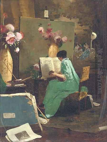 A musical interlude Oil Painting by Edouard Menta